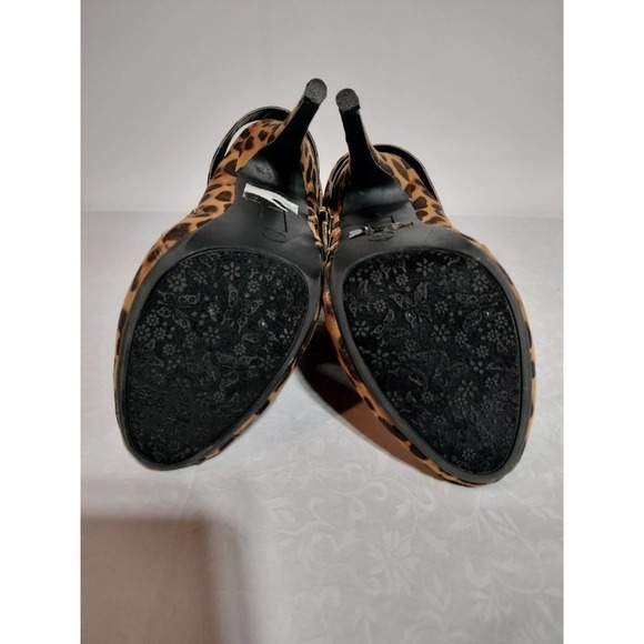 Charlotte Russe Cheetah Print Heeled Ankle Height Booties woman size 7 /37 - Picture 7 of 12